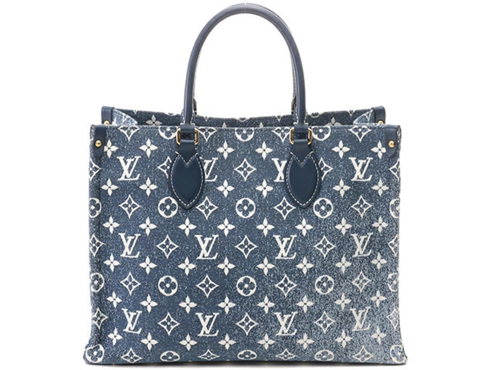 LOUIS VUITTON On The Go Marine Blue Monogram Jaguar Denim